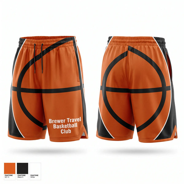 Mens Basketball Shorts, Brewer Travel Basketball Club, Men's Basketball, Teamtime, Team time, sublimation, custom sports apparel, team uniforms, spirit wear, spiritwear, sports uniforms, custom shirts, team store, custom team store, fundraiser sports, apparel fundraiser