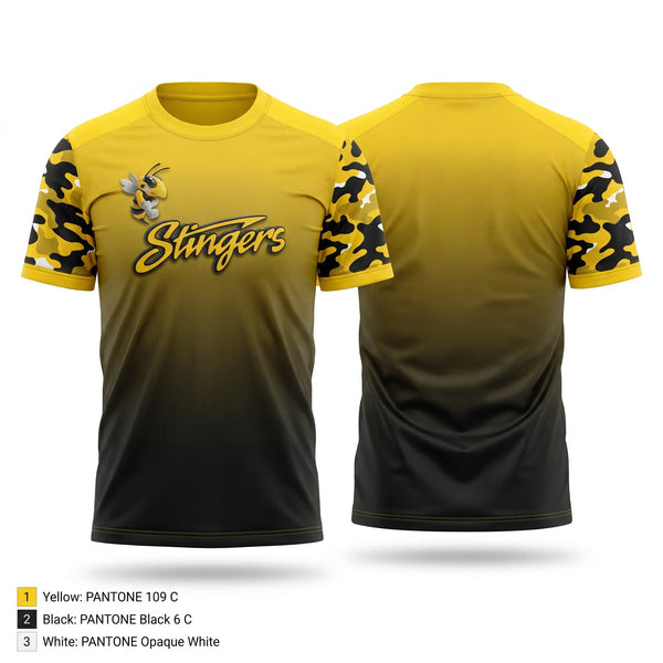 Soft Poly Tee Cotton Like Feel, Stingers, Baseball, Teamtime, Team time, sublimation, custom sports apparel, team uniforms, spirit wear, spiritwear, sports uniforms, custom shirts, team store, custom team store, fundraiser sports, apparel fundraiser