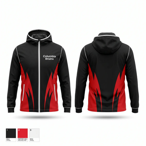 Windbreaker, Columbia Bruins, Cheer, Teamtime, Team time, sublimation, custom sports apparel, team uniforms, spirit wear, spiritwear, sports uniforms, custom shirts, team store, custom team store, fundraiser sports, apparel fundraiser
