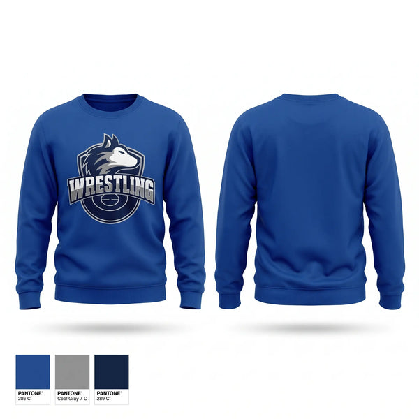 Crew Neck Sweatshirt, Huskies, Wrestling, Teamtime, Team time, sublimation, custom sports apparel, team uniforms, spirit wear, spiritwear, sports uniforms, custom shirts, team store, custom team store, fundraiser sports, apparel fundraiser