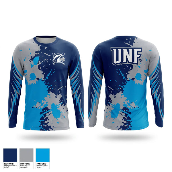 Long Sleeve Performance Shirt, UNF Club Baseball, Baseball, Teamtime, Team time, sublimation, custom sports apparel, team uniforms, spirit wear, spiritwear, sports uniforms, custom shirts, team store, custom team store, fundraiser sports, apparel fundraiser