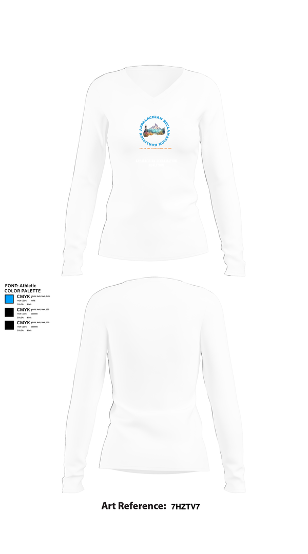 Womens Long Sleeve Vneck Shirt, Appalachian Reclamation Koalition, , Teamtime, Team time, sublimation, custom sports apparel, team uniforms, spirit wear, spiritwear, sports uniforms, custom shirts, team store, custom team store, fundraiser sports, apparel fundraiser
