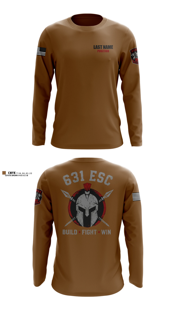 Long Sleeve Performance Shirt, 631st ESC, Army, Teamtime, Team time, sublimation, custom sports apparel, team uniforms, spirit wear, spiritwear, sports uniforms, custom shirts, team store, custom team store, fundraiser sports, apparel fundraiser