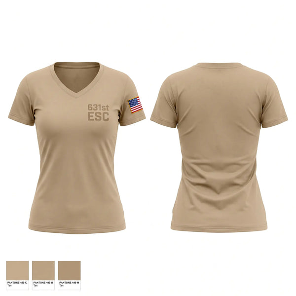 Womens Short Sleeve Vneck Shirt, 631st ESC, Army, Teamtime, Team time, sublimation, custom sports apparel, team uniforms, spirit wear, spiritwear, sports uniforms, custom shirts, team store, custom team store, fundraiser sports, apparel fundraiser