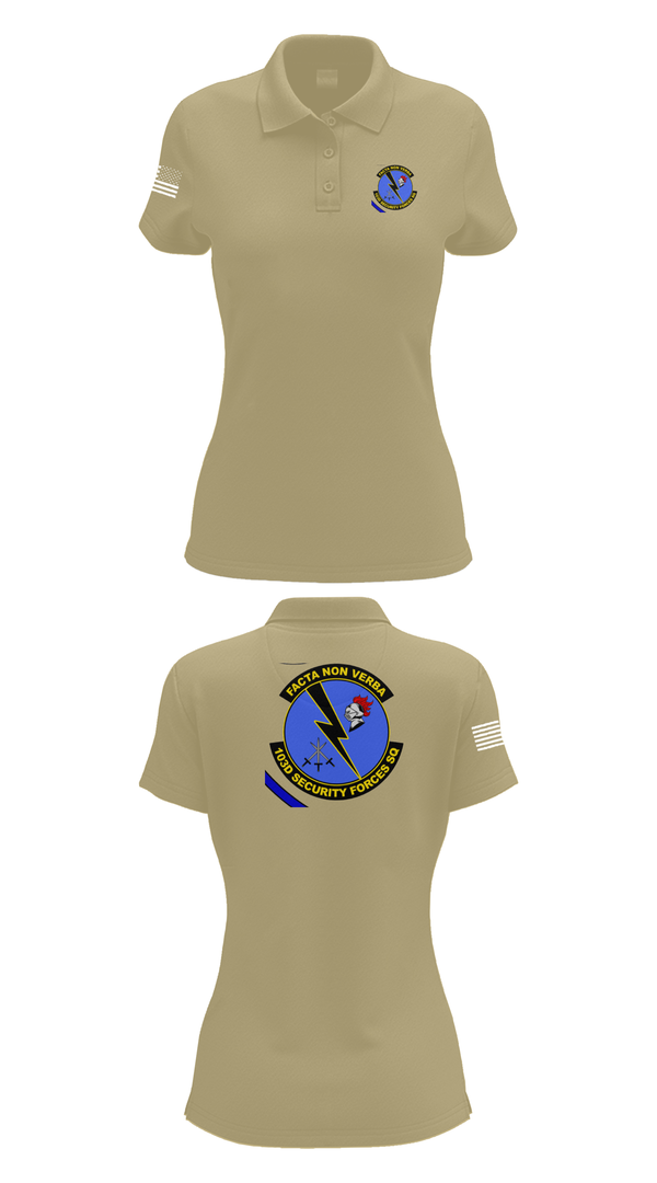 Womens Short Sleeve Performance Polo, 103d SECURITY FORCES SQUADRON, , Teamtime, Team time, sublimation, custom sports apparel, team uniforms, spirit wear, spiritwear, sports uniforms, custom shirts, team store, custom team store, fundraiser sports, apparel fundraiser