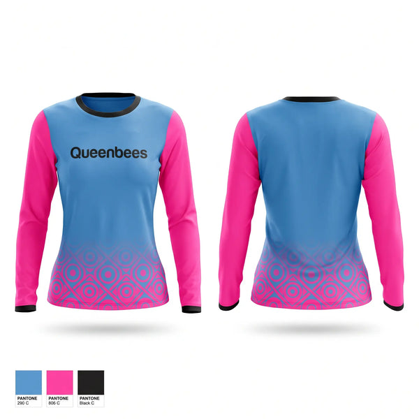 Long Sleeve Performance Shirt, Queenbees, Softball, Teamtime, Team time, sublimation, custom sports apparel, team uniforms, spirit wear, spiritwear, sports uniforms, custom shirts, team store, custom team store, fundraiser sports, apparel fundraiser