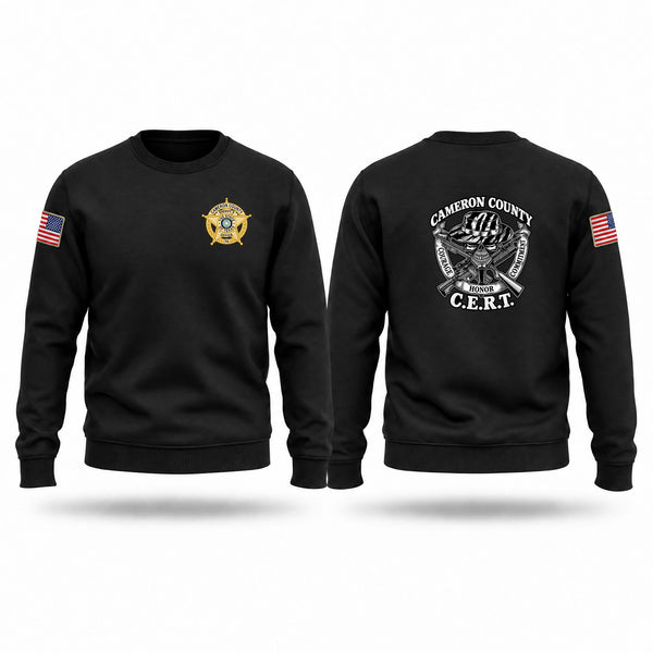 Crew Neck Sweatshirt, Cameron County Sheriff's Office CERT, Police, Teamtime, Team time, sublimation, custom sports apparel, team uniforms, spirit wear, spiritwear, sports uniforms, custom shirts, team store, custom team store, fundraiser sports, apparel fundraiser