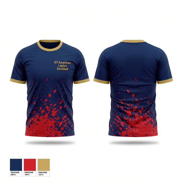 Short Sleeve Performance Shirt, NY American Legion Baseball, Baseball, Teamtime, Team time, sublimation, custom sports apparel, team uniforms, spirit wear, spiritwear, sports uniforms, custom shirts, team store, custom team store, fundraiser sports, apparel fundraiser