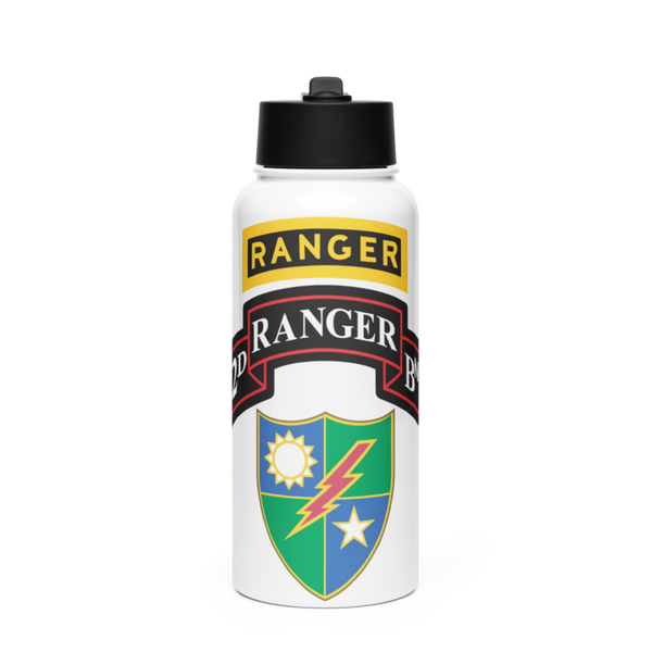 75 Ranger regiment Stainless Steel Water Bottle with a Straw Lid