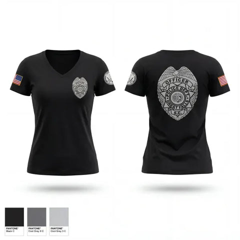 Womens Short Sleeve Vneck Shirt, Great Falls Police Department, Police, Teamtime, Team time, sublimation, custom sports apparel, team uniforms, spirit wear, spiritwear, sports uniforms, custom shirts, team store, custom team store, fundraiser sports, apparel fundraiser