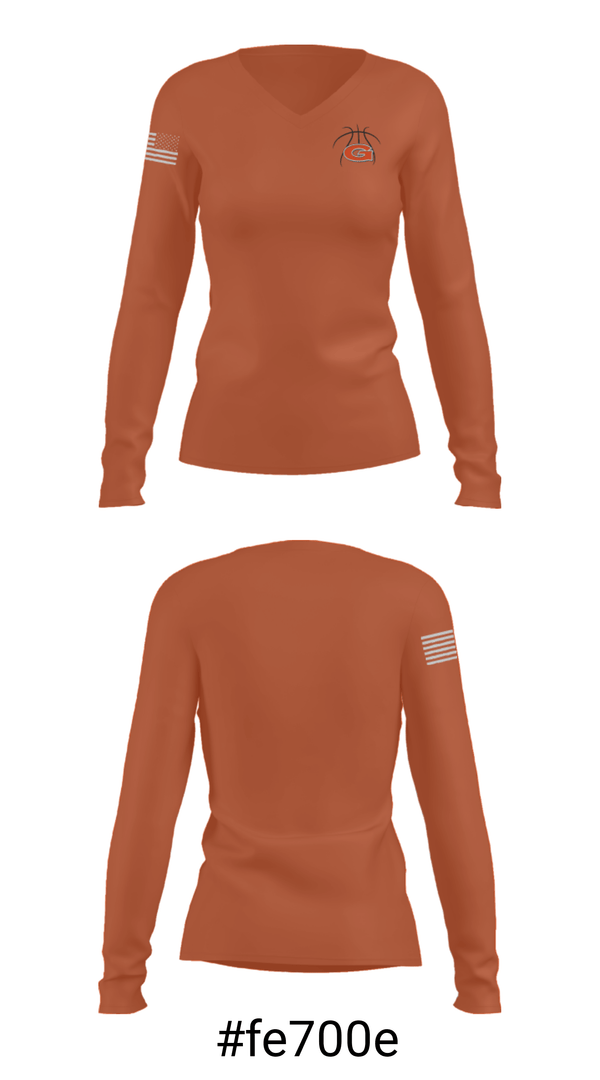 Women's Long Sleeve Vneck Shirt, Glenwood, Men's Basketball, Teamtime, Team time, sublimation, custom sports apparel, team uniforms, spirit wear, spiritwear, sports uniforms, custom shirts, team store, custom team store, fundraiser sports, apparel fundraiser