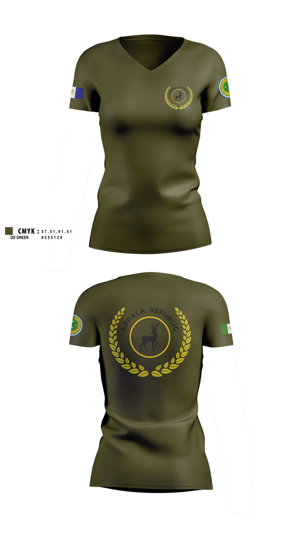 Womens Short Sleeve Vneck Shirt, Appala Republic, Army, Teamtime, Team time, sublimation, custom sports apparel, team uniforms, spirit wear, spiritwear, sports uniforms, custom shirts, team store, custom team store, fundraiser sports, apparel fundraiser