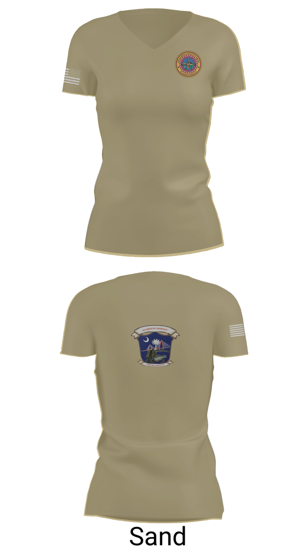 Womens Short Sleeve Vneck Shirt, 4th Medical Logistics, Marines, Teamtime, Team time, sublimation, custom sports apparel, team uniforms, spirit wear, spiritwear, sports uniforms, custom shirts, team store, custom team store, fundraiser sports, apparel fundraiser