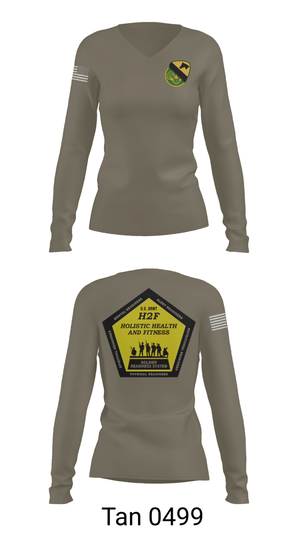 Womens Long Sleeve Vneck Shirt, 1st Cav 3CR, , Teamtime, Team time, sublimation, custom sports apparel, team uniforms, spirit wear, spiritwear, sports uniforms, custom shirts, team store, custom team store, fundraiser sports, apparel fundraiser