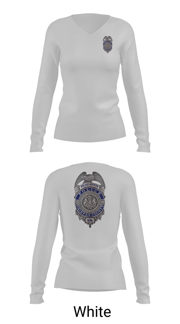 Womens Long Sleeve Vneck Shirt, Reston Midnights B Squad, Police, Teamtime, Team time, sublimation, custom sports apparel, team uniforms, spirit wear, spiritwear, sports uniforms, custom shirts, team store, custom team store, fundraiser sports, apparel fundraiser