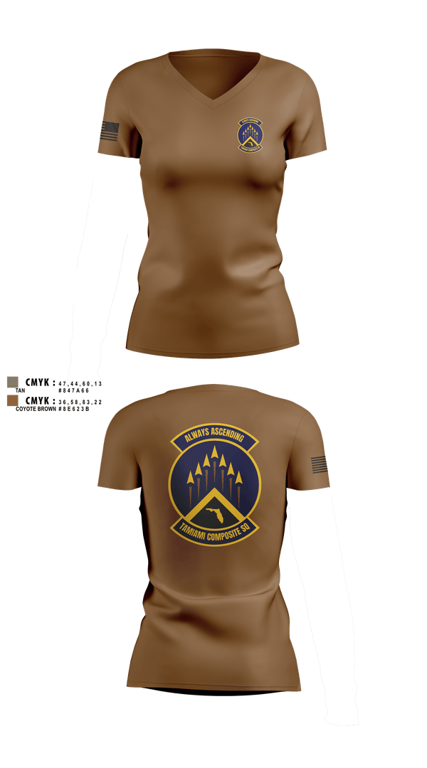 Womens Short Sleeve Vneck Shirt, SER-FL-355 TAMIAMI COMPOSITE SQUADRON, , Teamtime, Team time, sublimation, custom sports apparel, team uniforms, spirit wear, spiritwear, sports uniforms, custom shirts, team store, custom team store, fundraiser sports, apparel fundraiser