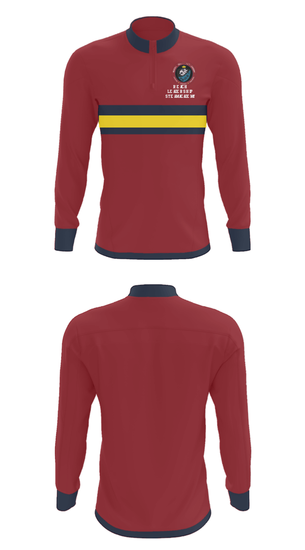 Quarter Zip Jacket, Reach Leadership Steam Academy, Spirit Store, Teamtime, Team time, sublimation, custom sports apparel, team uniforms, spirit wear, spiritwear, sports uniforms, custom shirts, team store, custom team store, fundraiser sports, apparel fundraiser