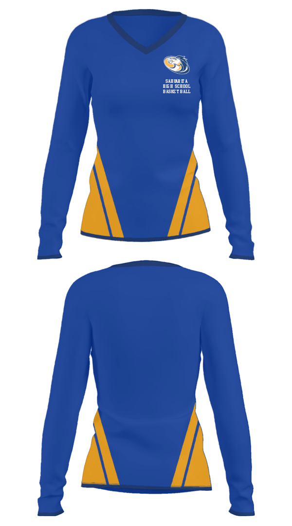 Women's Long Sleeve Vneck Shirt, Sahuarita High School Basketball, Men's Basketball, Teamtime, Team time, sublimation, custom sports apparel, team uniforms, spirit wear, spiritwear, sports uniforms, custom shirts, team store, custom team store, fundraiser sports, apparel fundraiser