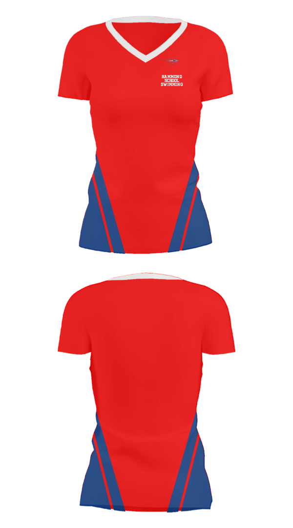 Women's Short Sleeve Vneck Shirt, Hammond School Swimming, Swimming, Teamtime, Team time, sublimation, custom sports apparel, team uniforms, spirit wear, spiritwear, sports uniforms, custom shirts, team store, custom team store, fundraiser sports, apparel fundraiser