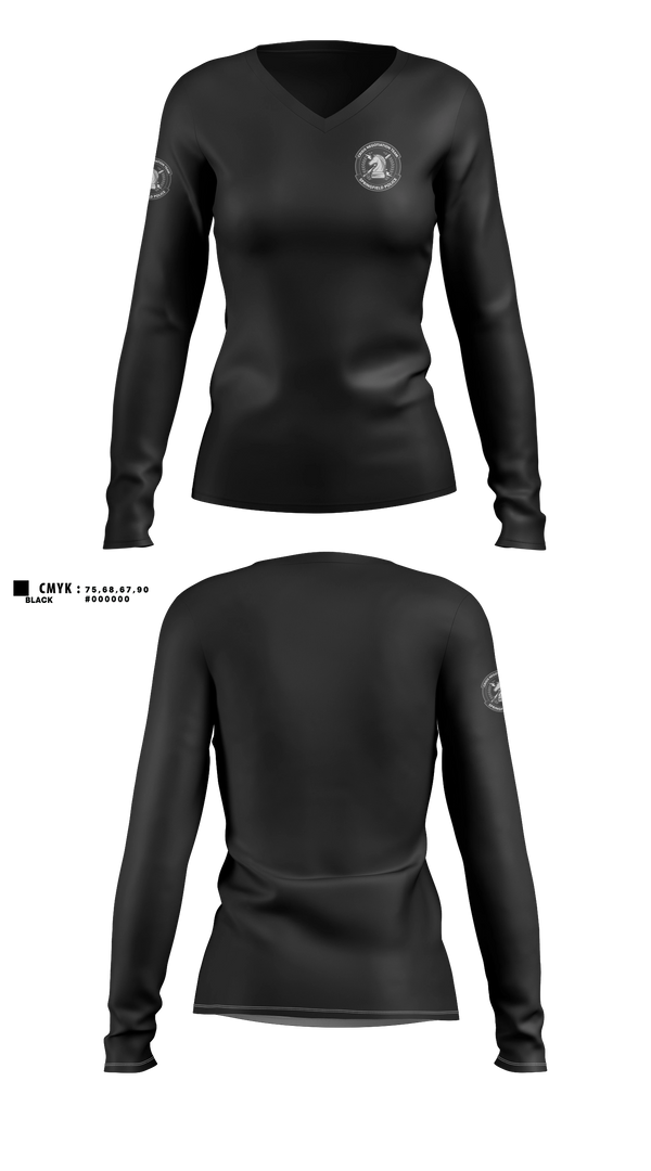 Womens Long Sleeve Vneck Shirt, Springfield CNT, Police, Teamtime, Team time, sublimation, custom sports apparel, team uniforms, spirit wear, spiritwear, sports uniforms, custom shirts, team store, custom team store, fundraiser sports, apparel fundraiser