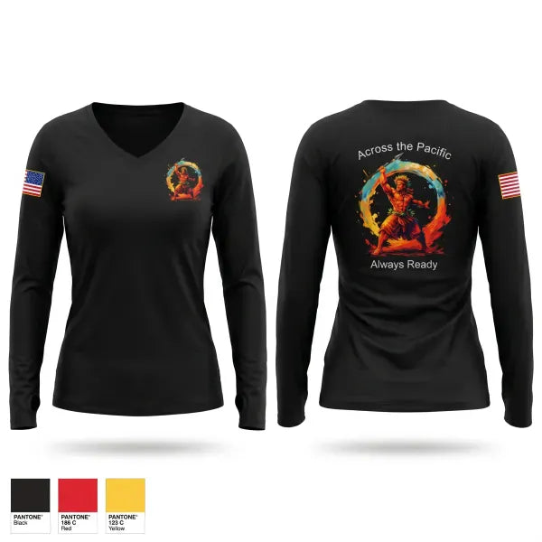 Womens Long Sleeve Vneck Shirt, 413th CSB, Army, Teamtime, Team time, sublimation, custom sports apparel, team uniforms, spirit wear, spiritwear, sports uniforms, custom shirts, team store, custom team store, fundraiser sports, apparel fundraiser