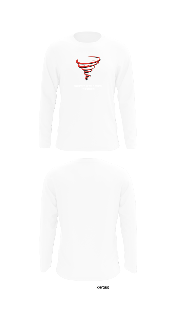 Long Sleeve Performance Shirt, Bradford Middle School Tornadoes, Women's Basketball, Teamtime, Team time, sublimation, custom sports apparel, team uniforms, spirit wear, spiritwear, sports uniforms, custom shirts, team store, custom team store, fundraiser sports, apparel fundraiser