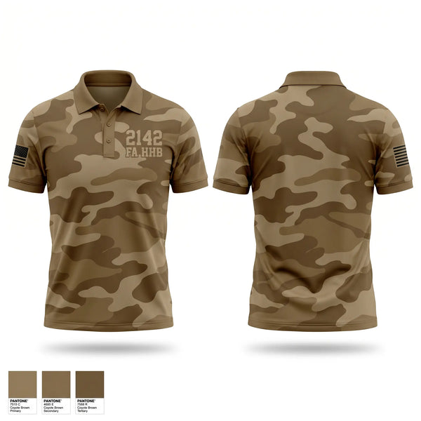Short Sleeve Performance Polo, 2/142 FA HHB, Army, Teamtime, Team time, sublimation, custom sports apparel, team uniforms, spirit wear, spiritwear, sports uniforms, custom shirts, team store, custom team store, fundraiser sports, apparel fundraiser
