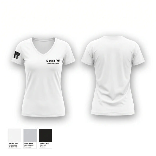 Womens Short Sleeve Vneck Shirt, Summit EMS, EMS/EMT, Teamtime, Team time, sublimation, custom sports apparel, team uniforms, spirit wear, spiritwear, sports uniforms, custom shirts, team store, custom team store, fundraiser sports, apparel fundraiser