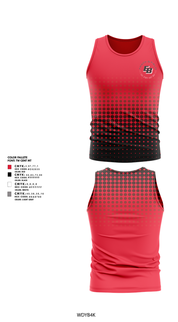 Tank Top, CSU East Bay Track & Field, Track & Field, Teamtime, Team time, sublimation, custom sports apparel, team uniforms, spirit wear, spiritwear, sports uniforms, custom shirts, team store, custom team store, fundraiser sports, apparel fundraiser