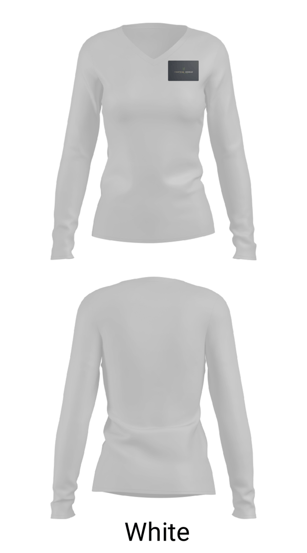 Women's Long Sleeve Vneck Shirt, Tropical shieldTropical shield, , Teamtime, Team time, sublimation, custom sports apparel, team uniforms, spirit wear, spiritwear, sports uniforms, custom shirts, team store, custom team store, fundraiser sports, apparel fundraiser