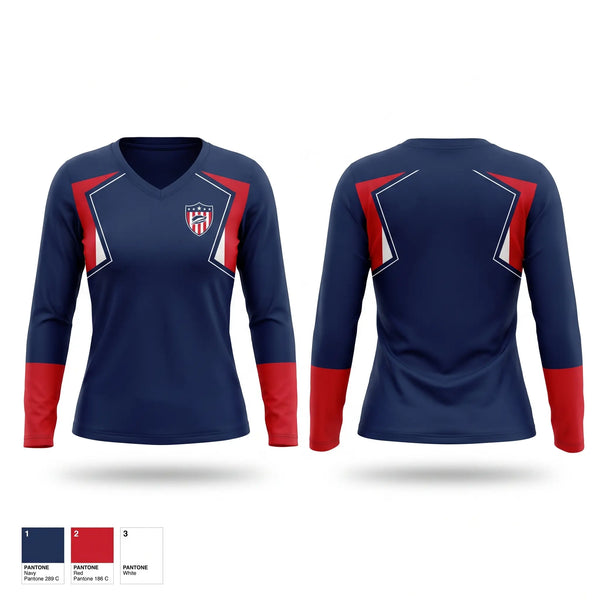 Womens Long Sleeve Vneck Shirt, Ohio Independence, Baseball, Teamtime, Team time, sublimation, custom sports apparel, team uniforms, spirit wear, spiritwear, sports uniforms, custom shirts, team store, custom team store, fundraiser sports, apparel fundraiser