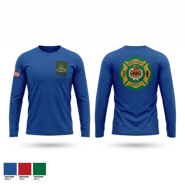 Long Sleeve Performance Shirt, Green Brook Fire Department, Fire Department, Teamtime, Team time, sublimation, custom sports apparel, team uniforms, spirit wear, spiritwear, sports uniforms, custom shirts, team store, custom team store, fundraiser sports, apparel fundraiser