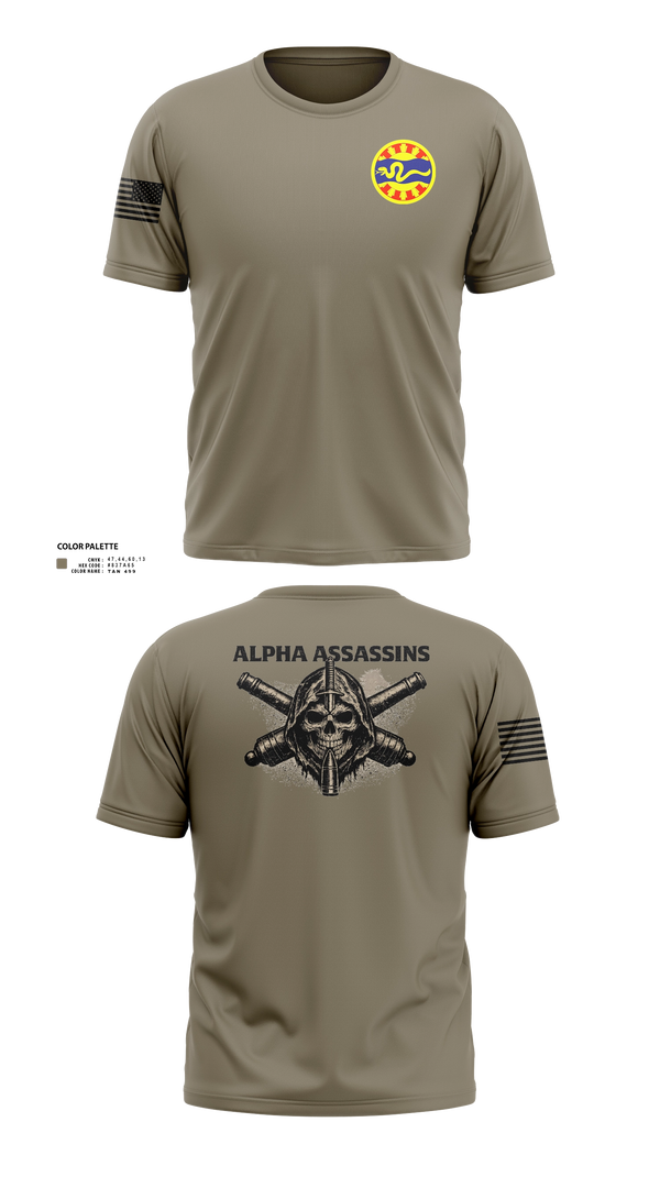 Old School Cotton Feel Shirt, 1-148 FA A Btry, National Guard, Teamtime, Team time, sublimation, custom sports apparel, team uniforms, spirit wear, spiritwear, sports uniforms, custom shirts, team store, custom team store, fundraiser sports, apparel fundraiser