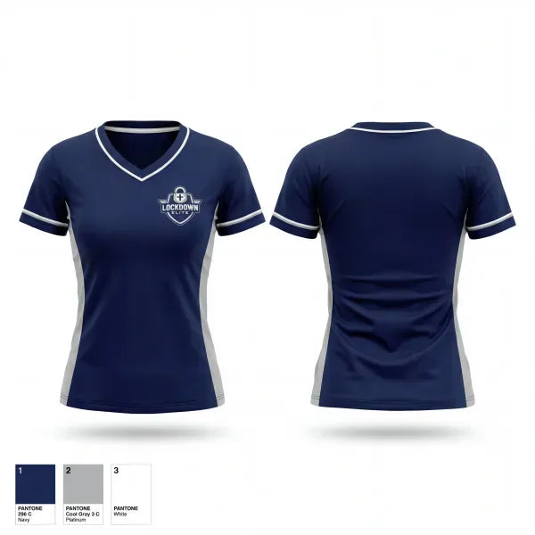 Womens Short Sleeve Vneck Shirt, Lockdown Elite Basketball Academy, Men's Basketball, Teamtime, Team time, sublimation, custom sports apparel, team uniforms, spirit wear, spiritwear, sports uniforms, custom shirts, team store, custom team store, fundraiser sports, apparel fundraiser