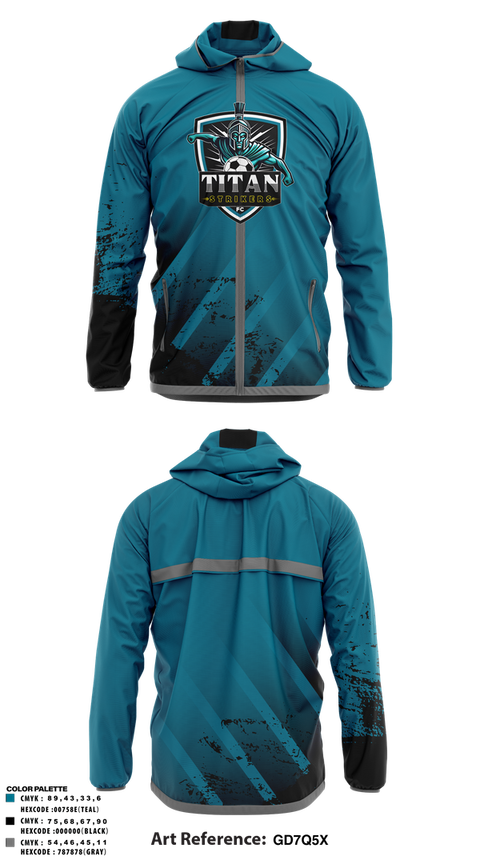 Windbreaker, Titan Strikers FC, Men's Soccer, Teamtime, Team time, sublimation, custom sports apparel, team uniforms, spirit wear, spiritwear, sports uniforms, custom shirts, team store, custom team store, fundraiser sports, apparel fundraiser