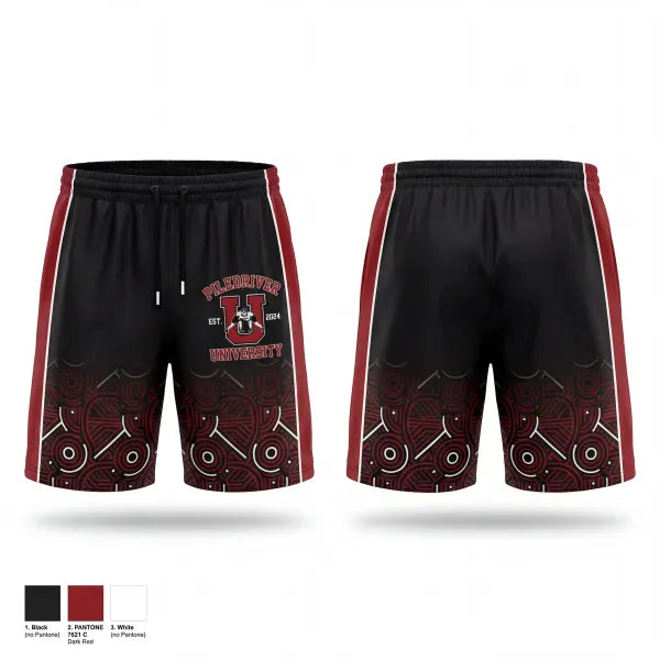 Athletic Shorts With Pockets, Piledriver University, Wrestling, Teamtime, Team time, sublimation, custom sports apparel, team uniforms, spirit wear, spiritwear, sports uniforms, custom shirts, team store, custom team store, fundraiser sports, apparel fundraiser