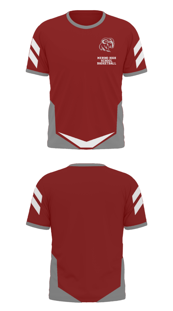 Short Sleeve Performance Polo, Merino High School Basketball, Men's Basketball, Teamtime, Team time, sublimation, custom sports apparel, team uniforms, spirit wear, spiritwear, sports uniforms, custom shirts, team store, custom team store, fundraiser sports, apparel fundraiser