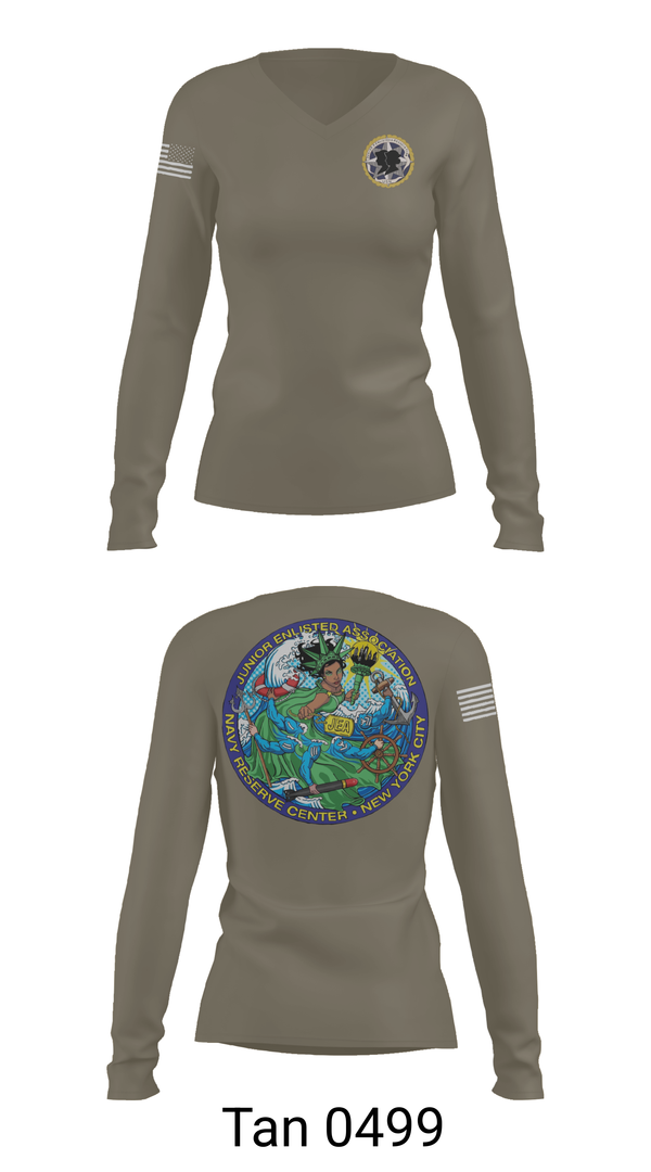 Womens Long Sleeve Vneck Shirt, NYC JEA, , Teamtime, Team time, sublimation, custom sports apparel, team uniforms, spirit wear, spiritwear, sports uniforms, custom shirts, team store, custom team store, fundraiser sports, apparel fundraiser