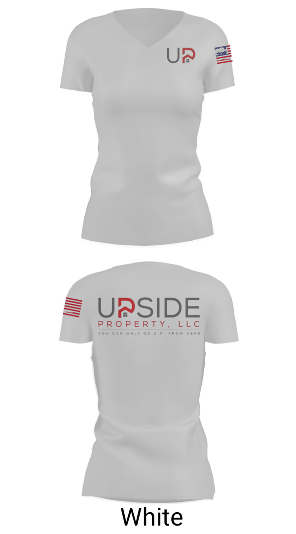 Women's Short Sleeve Vneck Shirt, UPSIDE PROPERTY, , Teamtime, Team time, sublimation, custom sports apparel, team uniforms, spirit wear, spiritwear, sports uniforms, custom shirts, team store, custom team store, fundraiser sports, apparel fundraiser