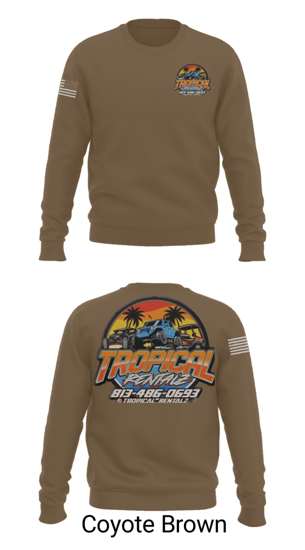 Crew Neck Sweatshirt, Tropical Rentalz, , Teamtime, Team time, sublimation, custom sports apparel, team uniforms, spirit wear, spiritwear, sports uniforms, custom shirts, team store, custom team store, fundraiser sports, apparel fundraiser