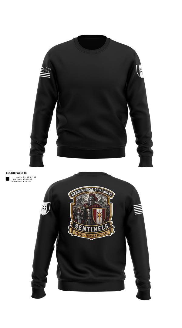 Crew Neck Sweatshirt, 528th MED DET COSC, Army, Teamtime, Team time, sublimation, custom sports apparel, team uniforms, spirit wear, spiritwear, sports uniforms, custom shirts, team store, custom team store, fundraiser sports, apparel fundraiser
