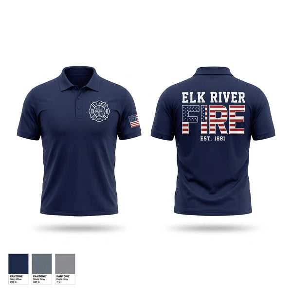 Short Sleeve Performance Polo, Elk River Fire Department, Fire Department, Teamtime, Team time, sublimation, custom sports apparel, team uniforms, spirit wear, spiritwear, sports uniforms, custom shirts, team store, custom team store, fundraiser sports, apparel fundraiser