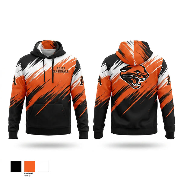 Hoodie, Alma, Baseball, Teamtime, Team time, sublimation, custom sports apparel, team uniforms, spirit wear, spiritwear, sports uniforms, custom shirts, team store, custom team store, fundraiser sports, apparel fundraiser