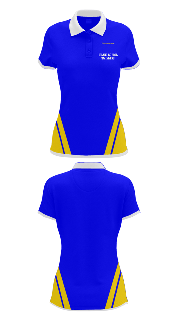Women's Short Sleeve Performance Polo, Island School Swimming, Swimming, Teamtime, Team time, sublimation, custom sports apparel, team uniforms, spirit wear, spiritwear, sports uniforms, custom shirts, team store, custom team store, fundraiser sports, apparel fundraiser