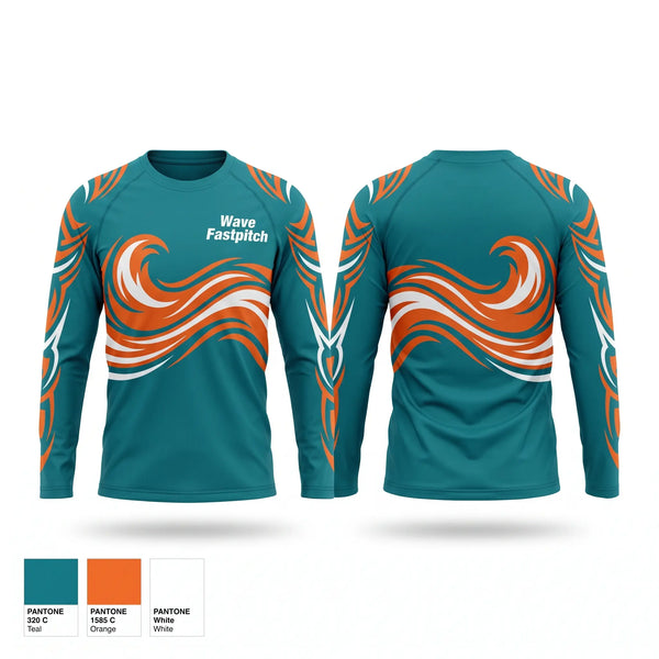 Long Sleeve Performance Shirt, Wave Fastpitch, Softball, Teamtime, Team time, sublimation, custom sports apparel, team uniforms, spirit wear, spiritwear, sports uniforms, custom shirts, team store, custom team store, fundraiser sports, apparel fundraiser
