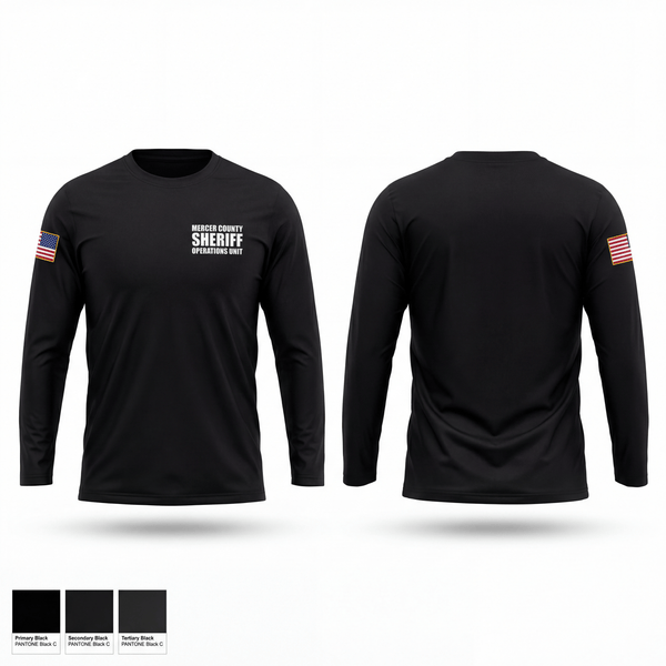 Long Sleeve Performance Shirt, Mercer county sheriff operations unit, Police, Teamtime, Team time, sublimation, custom sports apparel, team uniforms, spirit wear, spiritwear, sports uniforms, custom shirts, team store, custom team store, fundraiser sports, apparel fundraiser