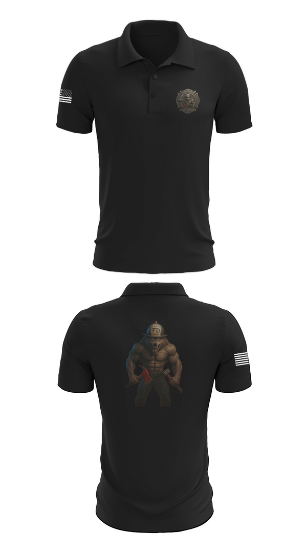 Short Sleeve Performance Polo, 63rd OD CO Fire Rescue, Army, Teamtime, Team time, sublimation, custom sports apparel, team uniforms, spirit wear, spiritwear, sports uniforms, custom shirts, team store, custom team store, fundraiser sports, apparel fundraiser