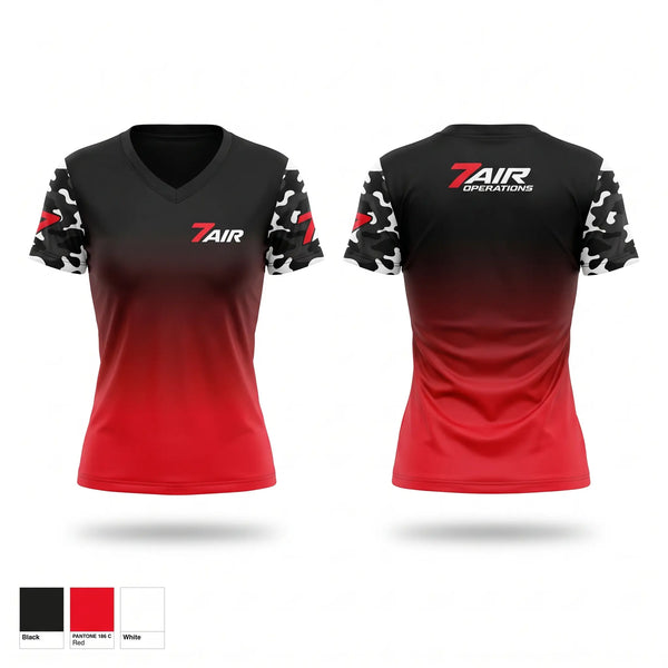 Womens Short Sleeve Vneck Shirt, 7Air, , Teamtime, Team time, sublimation, custom sports apparel, team uniforms, spirit wear, spiritwear, sports uniforms, custom shirts, team store, custom team store, fundraiser sports, apparel fundraiser