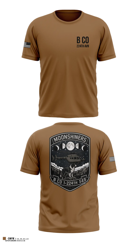 Old School Cotton Shirt, B Co 1-224th AVN, National Guard, Teamtime, Team time, sublimation, custom sports apparel, team uniforms, spirit wear, spiritwear, sports uniforms, custom shirts, team store, custom team store, fundraiser sports, apparel fundraiser
