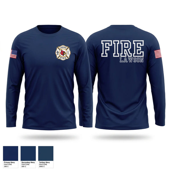 Long Sleeve Performance Shirt, Lawson Fire, Fire Department, Teamtime, Team time, sublimation, custom sports apparel, team uniforms, spirit wear, spiritwear, sports uniforms, custom shirts, team store, custom team store, fundraiser sports, apparel fundraiser